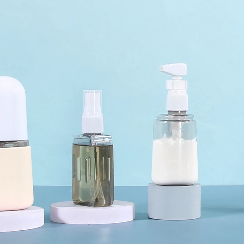 Leak-Proof Silicone Travel Bottle Set TSA Approved Toiletry Containers for Shampoo/Conditioner/Lotion - Gym & Camping Organizer Vue