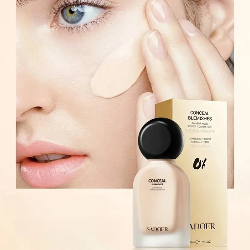 50ml Light-Sensing Concealer Long-Lasting Foundation, Natural Oil Control, Refreshing and Water-Resistant, Concealing, Matte Finish, Skincare Product Vue