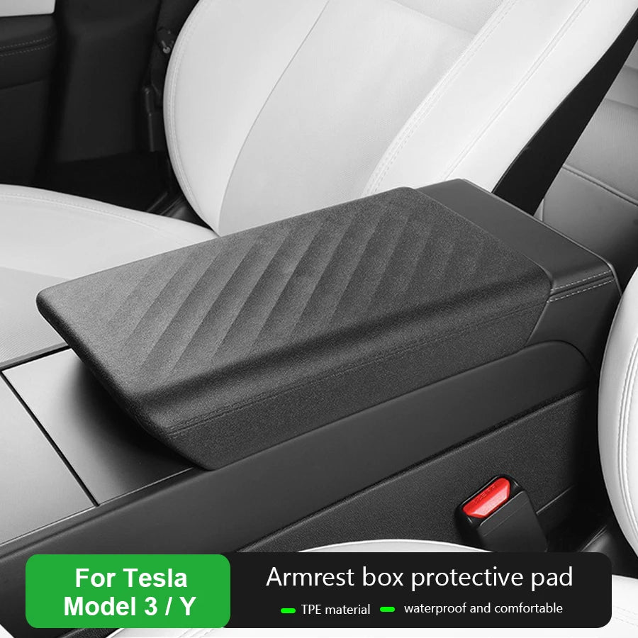 TPE Soft Car Center Console Armrest Protector Box Cover For Tesla Model 3 Y 2017-2026 Durable Accessory for Interior Protection Vue