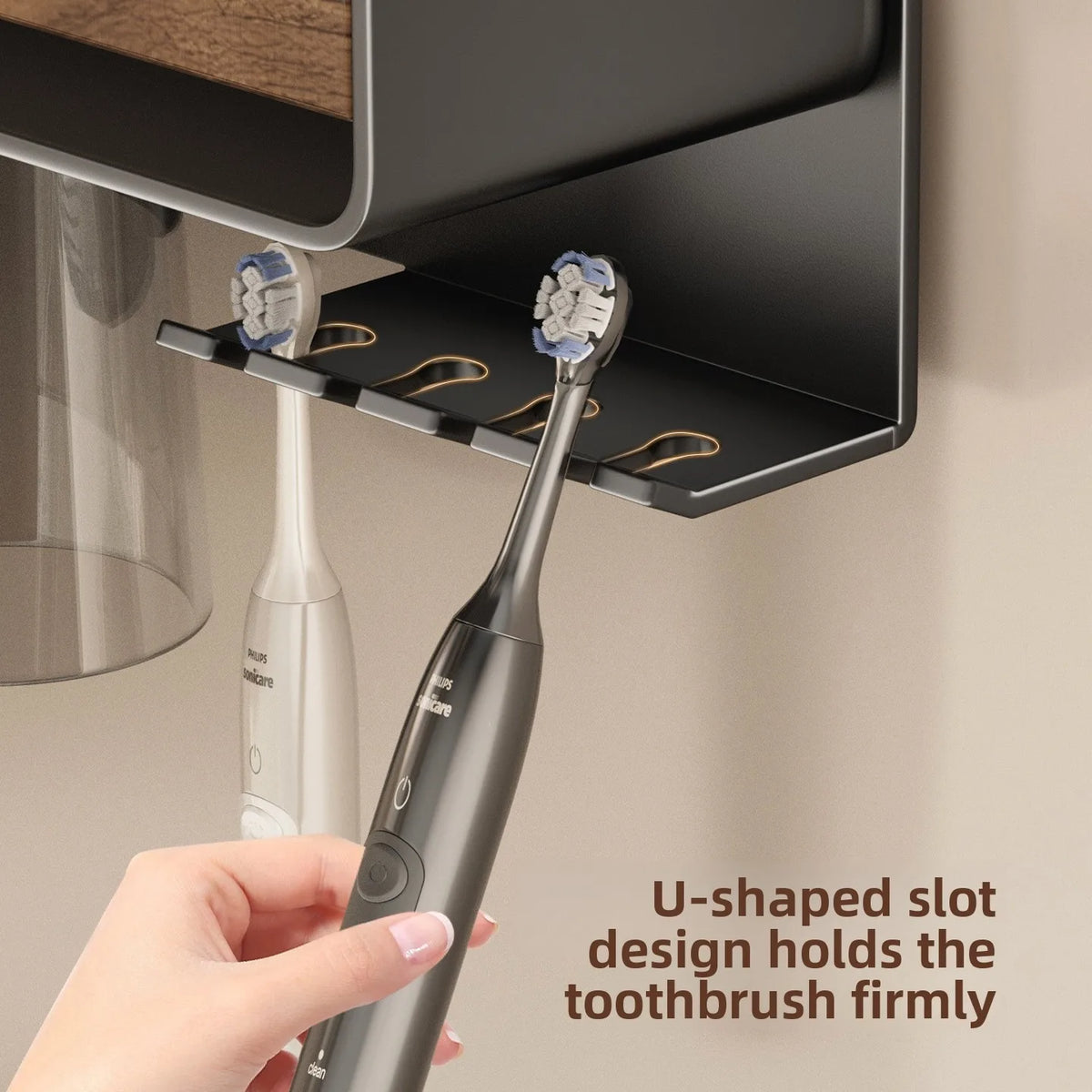 Toothbrush Storage Rack wWall Mounted Bathroom Storage box Magnetic Suction Mouthwash cup Electric Toothbrush cup rack Vue