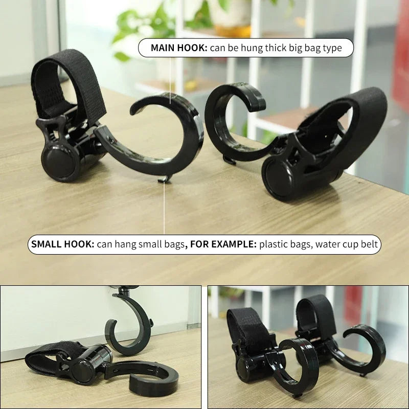 vvocci 2 PCS Accessories Loop stroller accessories Cartoon StrollerStroller Hook Degree Large Hook and Umbrella Car Hook Vue