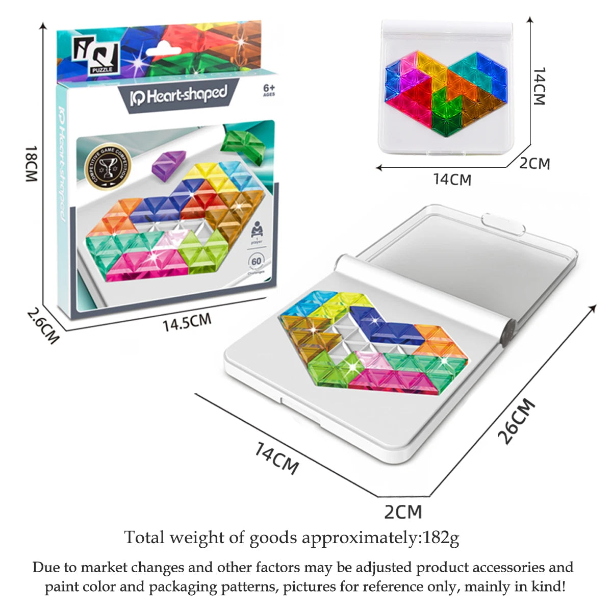 Puzzle Toys. Logical Thinking Training Fun Tabletop Games Multiple Shapes Colors, Advanced Level Gifts for Boys and Girls Vue