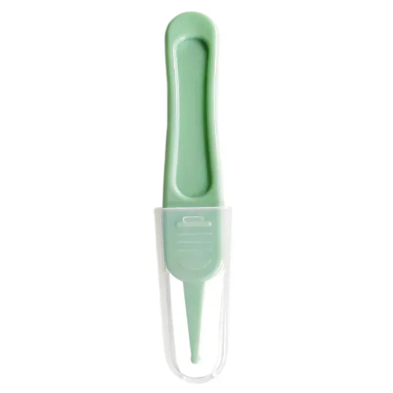 Nasal Cavity Care Supplies Baby Essentials Kids Safety Tweezers Cleaning Forceps Baby Nose Cleaner Tool Toddler Plastic Tweezers Vue B254 Green