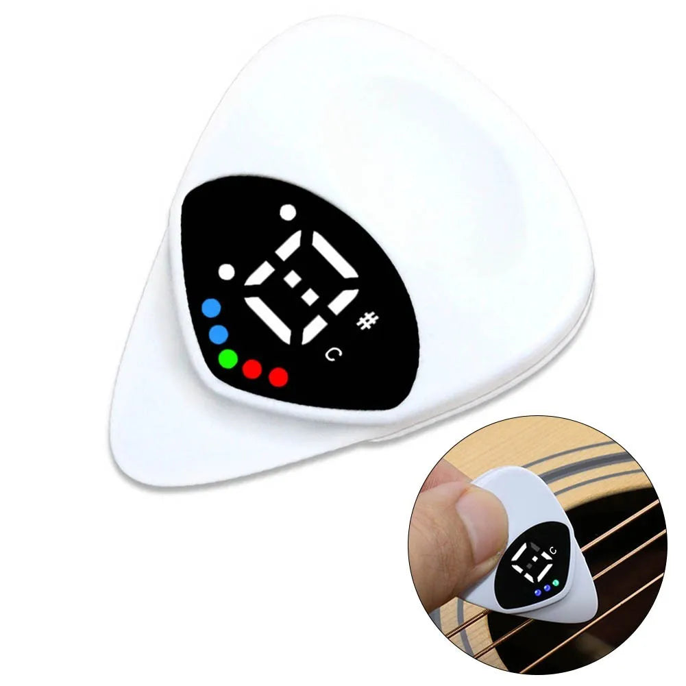 2-in-1 Guitar Picks Tuner Tunning For Acoustic Electric Guitar Bass Mandolin Muscial Instrument Accessories Guitar Tuner Vue