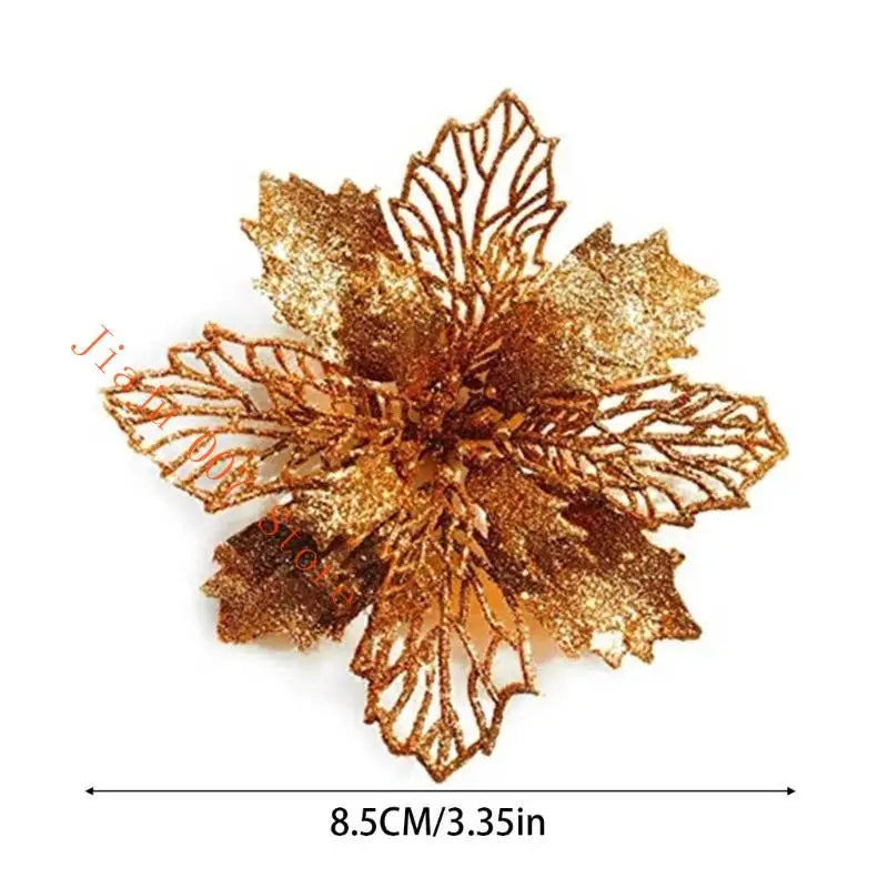11cm Glitter Poinsettia Flower – Christmas Tree & Wreath Decor Christmas Floral Pick Vue
