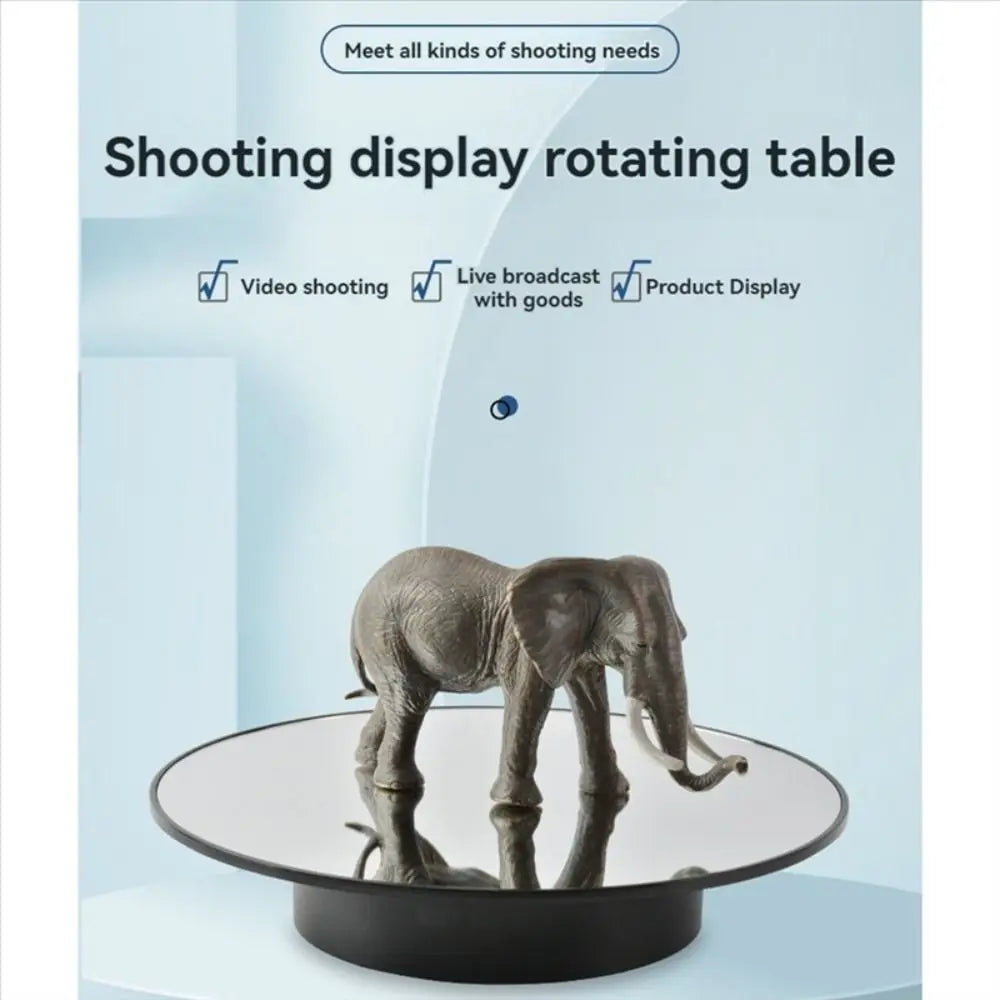 360-Degree Rotation Rotating Display Stand Mirror Base USB Powered Electric Display Cabinet Stable Load-Bearing Vue