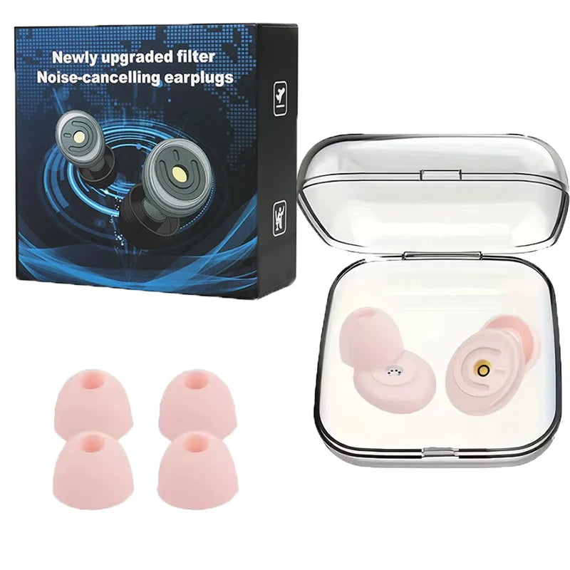Ear Plugs Noise Reduction Protection Reusable Silicone Swimming Plug Vue Pink