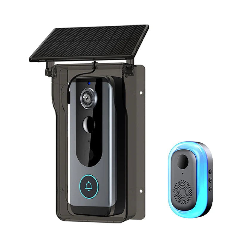 Tuya Doorbell with Solar Rain Cover Camera Wireless Video Doorbell Wifi PIR Human Body Sensing Outdoor Door Bell Video Intercom Vue Set2