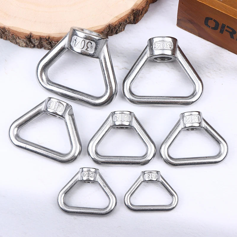 M8 M10 M12 M14 M16 M20 M24 304 Stainless Steel Triangle Lifting Eye Nut Trapezoid Thread Rings Fit For Handle Bolts Vue
