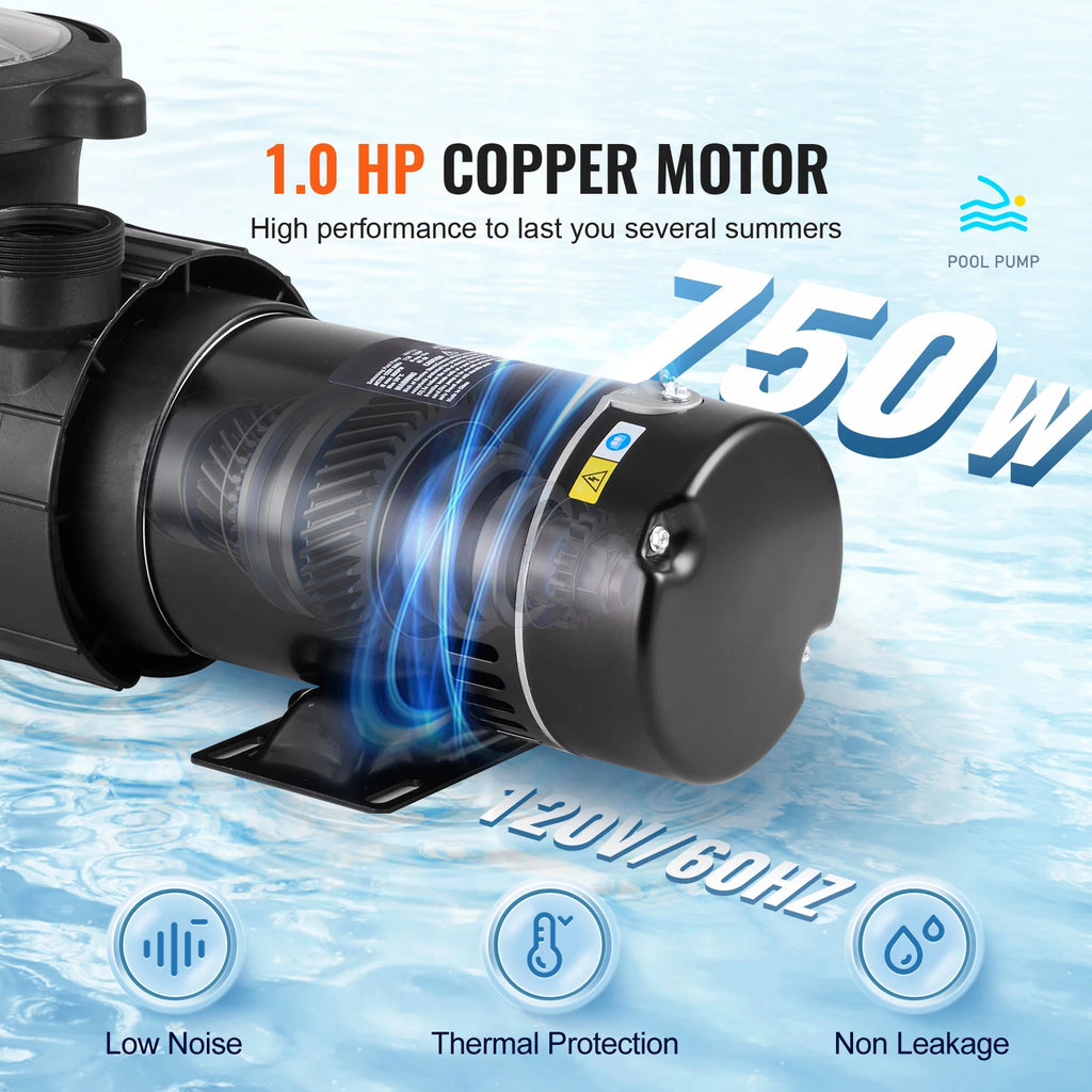 SucceBuy Above Ground Pool Pump 1HP 1.5HP 2HP | Filter Basket Above Ground Pool Pump Vue