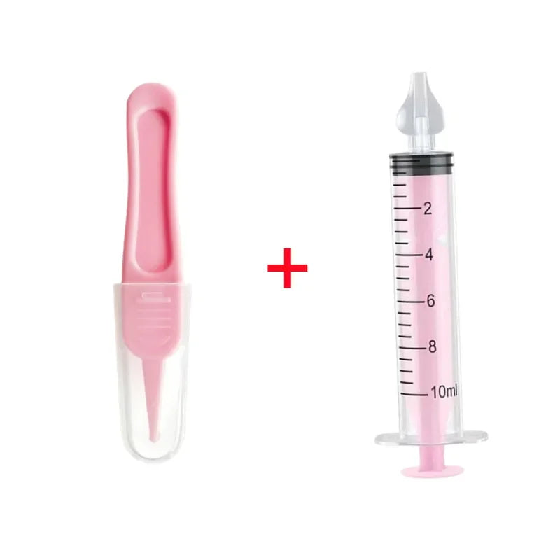 vvocci Nasal Professional Baby Aspirator with Nose Cleaning Tweezers Set Syringe Nasal with Tweezers for Newborn Infants Kids Vue B392 2PC Set B