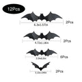 24pcs Halloween Bat Stickers Halloween Decoration 3D Black PVC Bat Wall Stickers Halloween Room Outdoor Decor Scary Decos Props Vue 12 Pcs