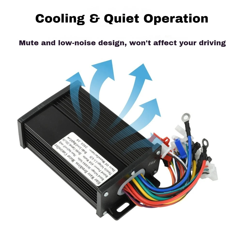 DC36V/DC48V/DC64V 450W Brushless Motor Controller Electric Bike 25A Aluminum Alloy Three-mode Sine Wave Brushless Controller Vue