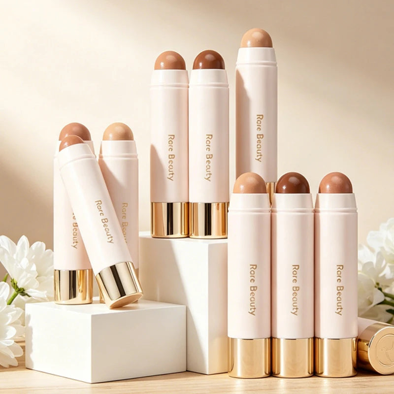 Rare Beauty Always Sunny Happy Sol Silky Three-dimensional Bronze Contour Stick Natural Matte Blusher Highlight Gloss Mirror Vue