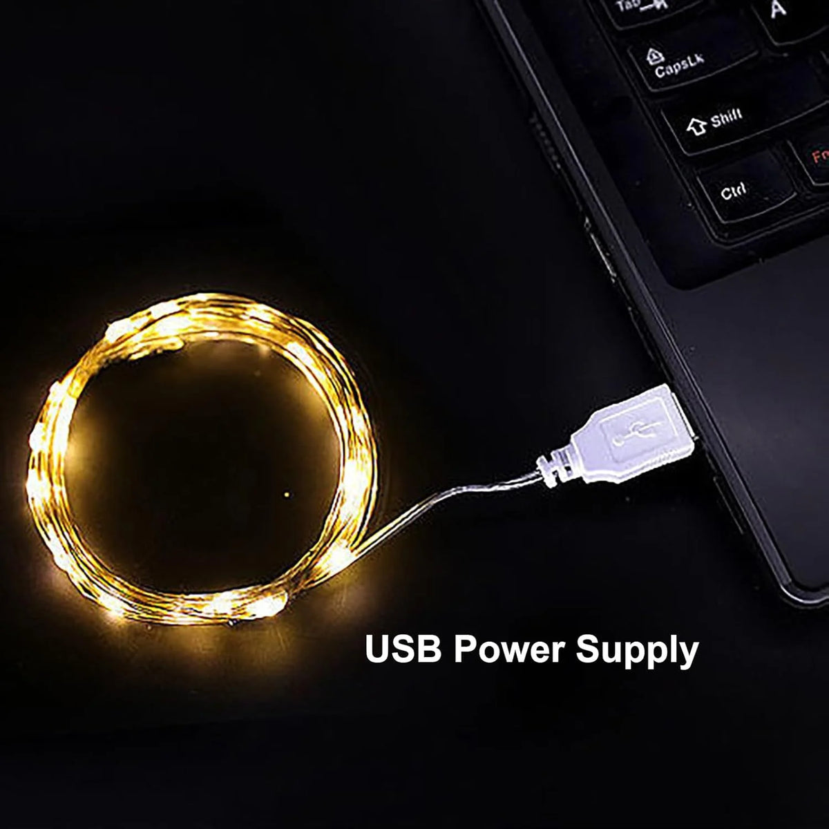 Fairy String Lights 20m 200LEDs Copper USB Powered String Light Waterproof Twinkle String Lights for Bedroom Christmas Party De Vue