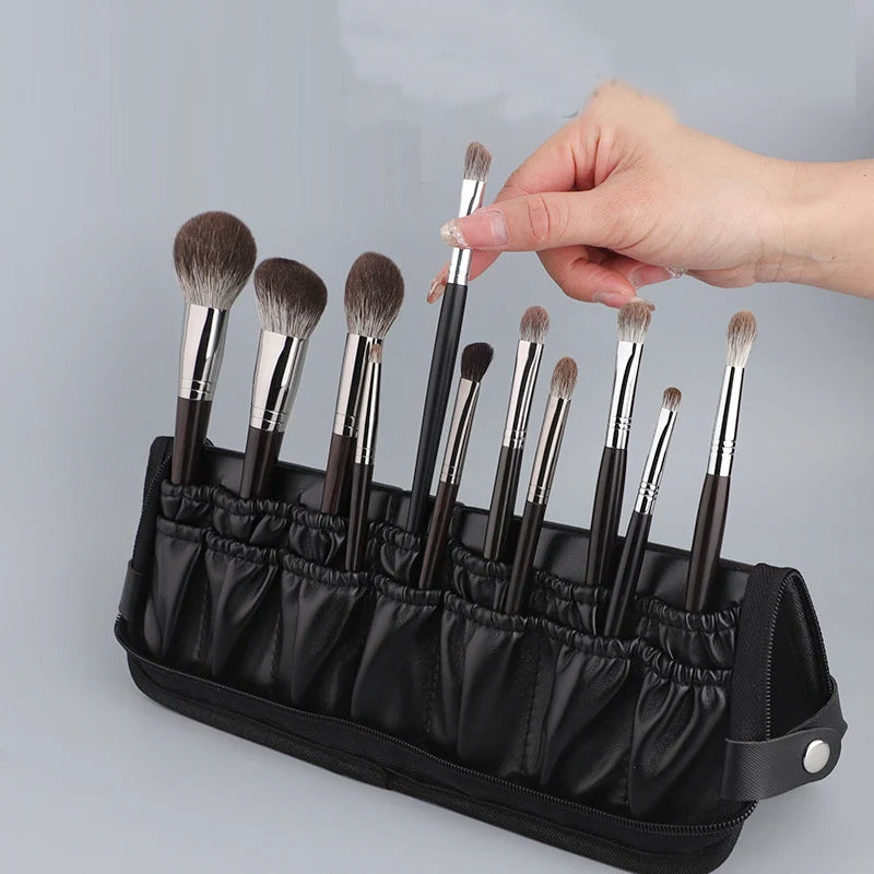 Foldable Makeup Brush Bag Zipper Cosmetic Makeup Tools Storage Bag Toiletry Brush Pouch 29/23 Holes Makeup Brush Tools Organizer Vue