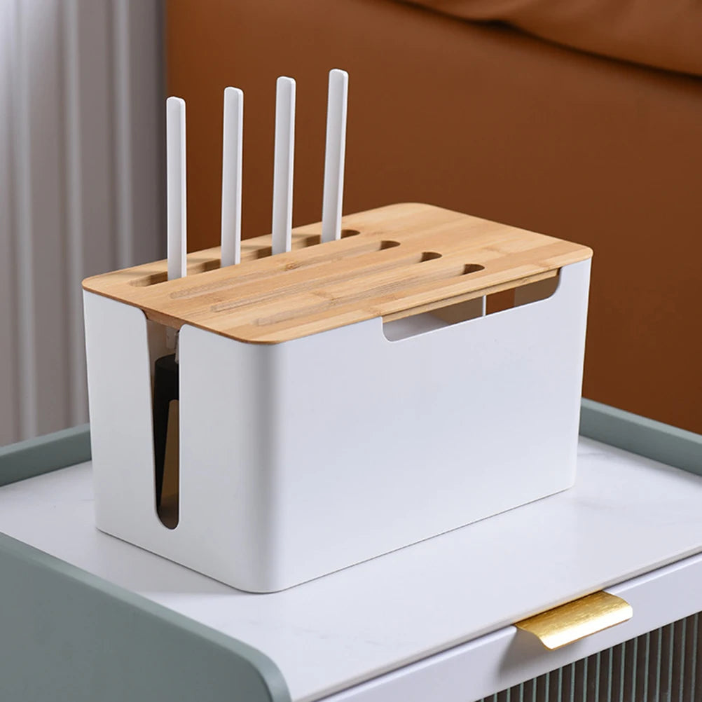 Router storage box, bamboo and wood hub, wireless wifi TV set-top box, arrangement and storage Vue Default Title