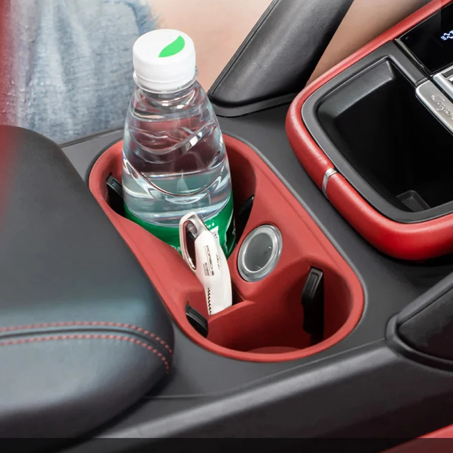 Car Cup Holder For Porsche Macan Cayenne Center Console Bottle Holder Insert Anti Slip Drink Storage Organizer Auto Accessories Vue