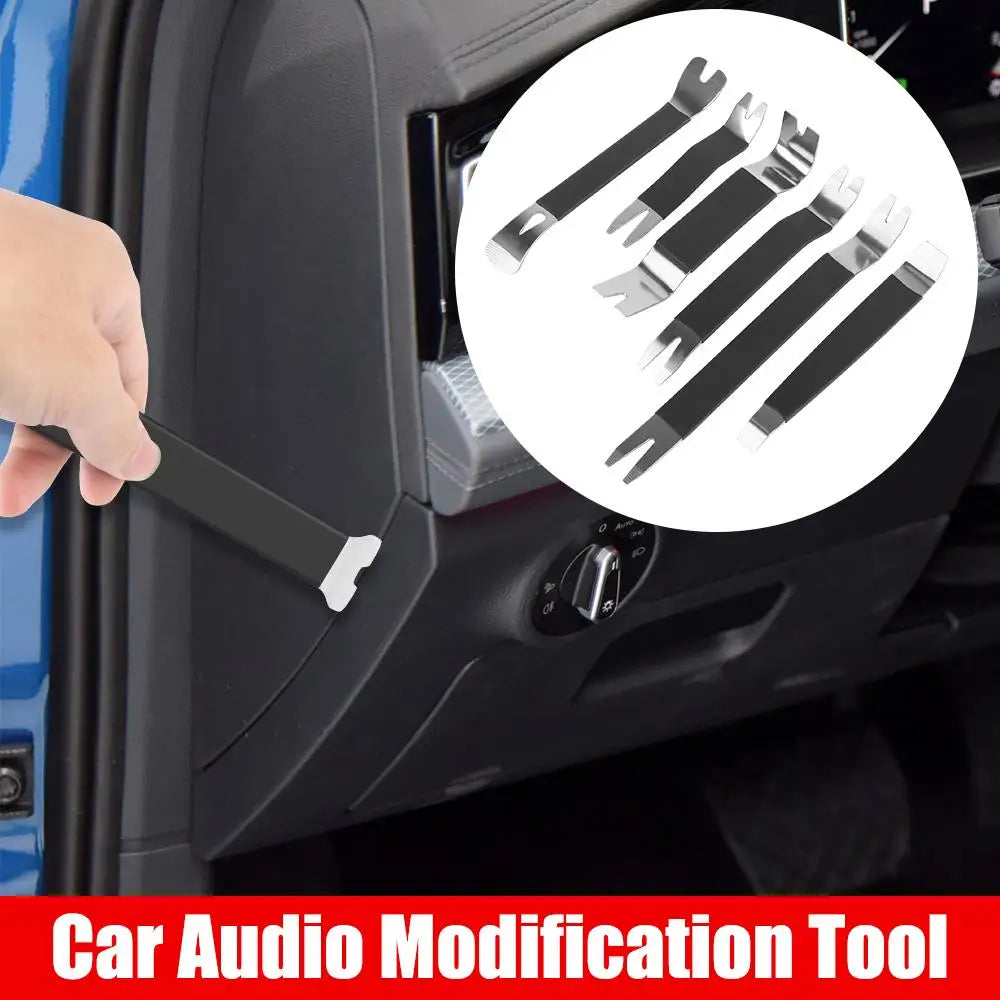 6PCS Portable Auto Door Clip Trim Removal Tools Kits Car Dashboard Audio Radio Panel Repair Metal Removal Pry Disassembly Tool Vue