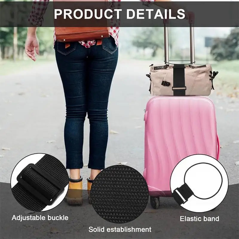 Adjustable Luggage Securing Belts 2PCS Elastic Strong Hold Travel Straps for Suitcase Luggage Outdoor Use Vue