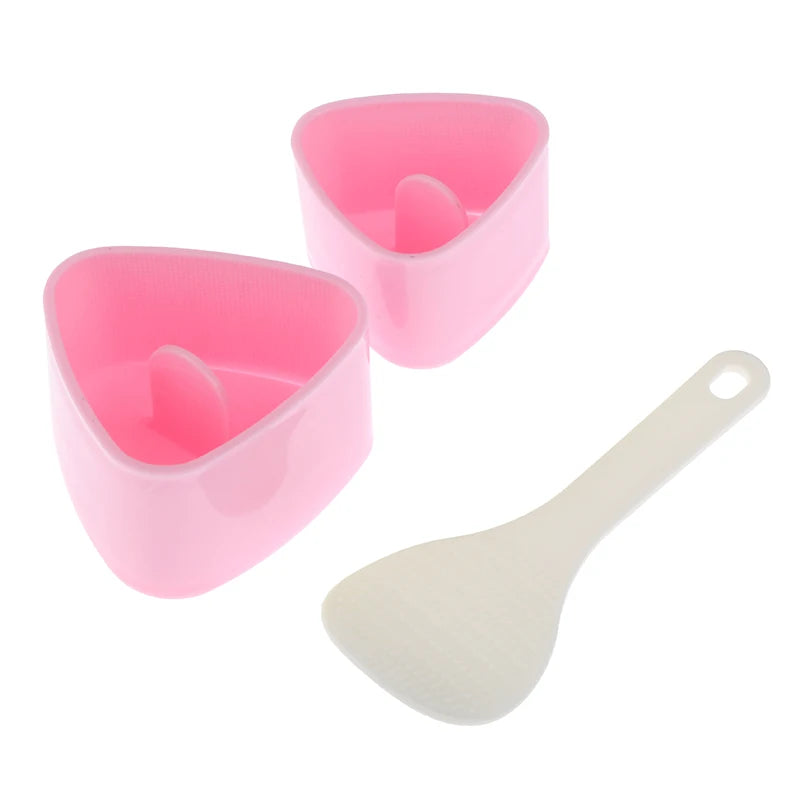 1/3PCS/Set Sushi Mold Rice Ball Food Press Triangular DIY Sushi Maker Mold Sushi Kit Japanese Kitchen Bento Accessories Vue Pink