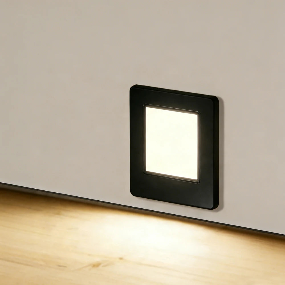 SANDIY Motion Sensor Recessed LED Stair Wall Light 2W Recessed Wall Sconce Vue