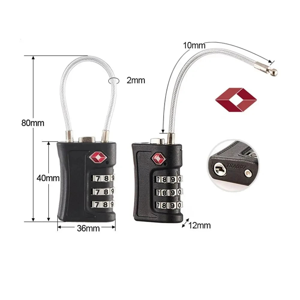 New TSA Customs Colorful Code Lock for Travel Luggage Password Changeable Lock Contrast Color Design Padlock Cabinet Locker Vue