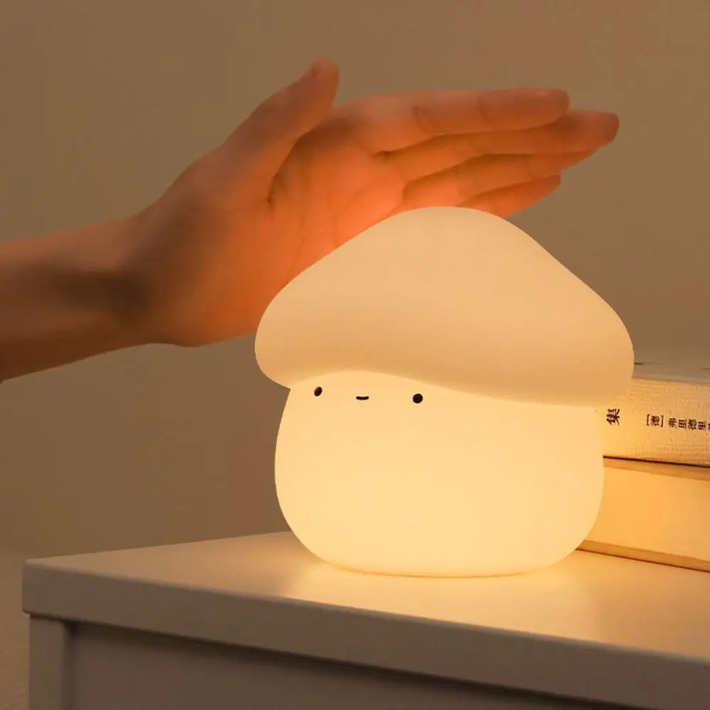Room Decor Silicone Mushroom Night Lamp Dimmable USB Charging Sleeping Night Lamp Cute Soft LED Bedside Lamp Vue