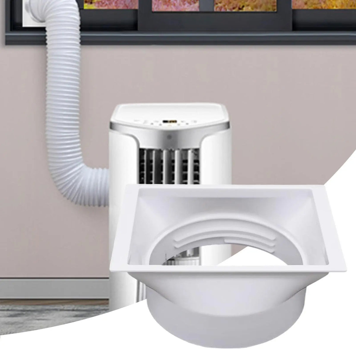 150mm AC Hose Coupler Air Conditioner Exhaust Vent Window Adapter With Clockwise Counterclockwise Threads Universal Connector Vue
