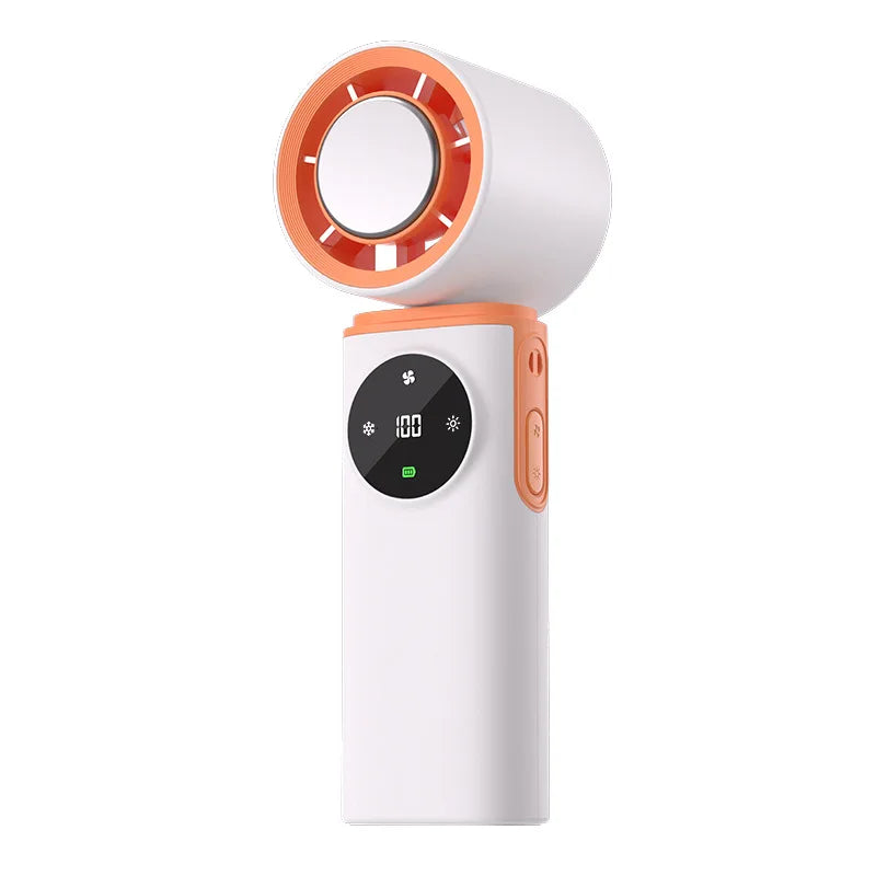 Portable Handheld Fan with Ice Cooling, 199 Levels Stepless Speed,Rechargeable Personal Mini Fan for Travel, Outdoor, Makeup Vue WHITE