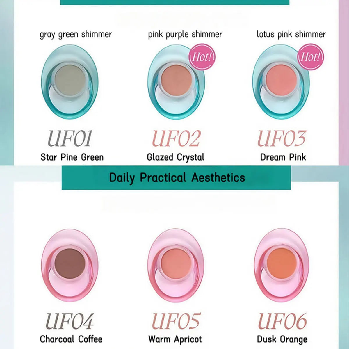 Uhue Eye Lip CheekPowder Paste,Delicate Powder-Paste Texture,Smooth & Minimal Fallout,Natural & Sheer Finish,Quick Daily Makeup Vue