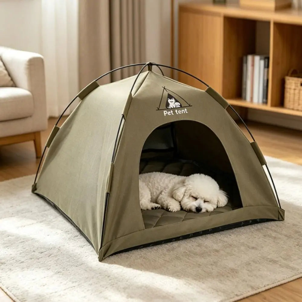 Pet Supplies Breathable Pet Tent House Portable Comfortable Folding Cat House with Double-sided Mat Feral Cat Shelter Travel Vue