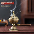 Rotating Handheld Incense Burner Pear Wood Smoke Pan Long Lasting Powder Free Portable Stove Aromatherapy Holder Vue Default Title