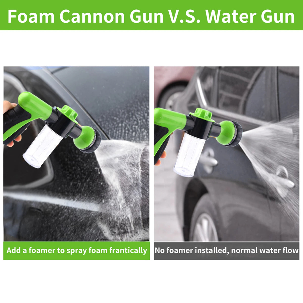 Car Foam Dispenser Car Sprayer Car Foam Hose Sprayer Dispenser 8 Watering Patterns Wash Cleaning Tool Garden Hose Nozzle Sprayer Vue