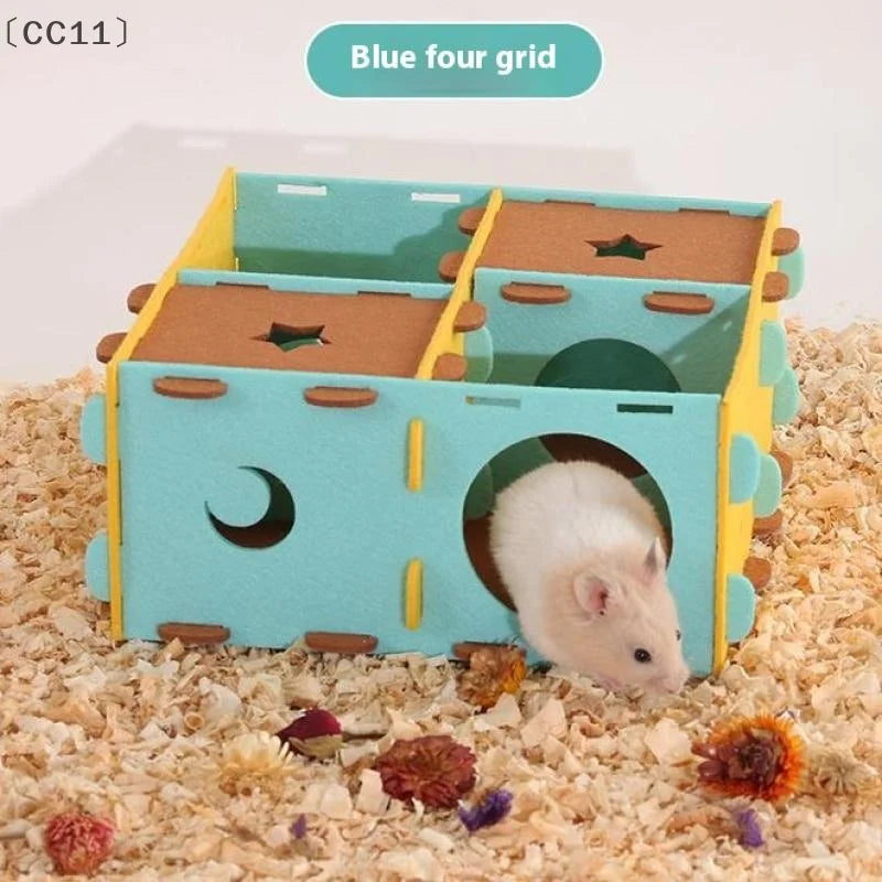 CC11Removable Felt Maze Hide Nest Hamster Passage Little Pet Sugar