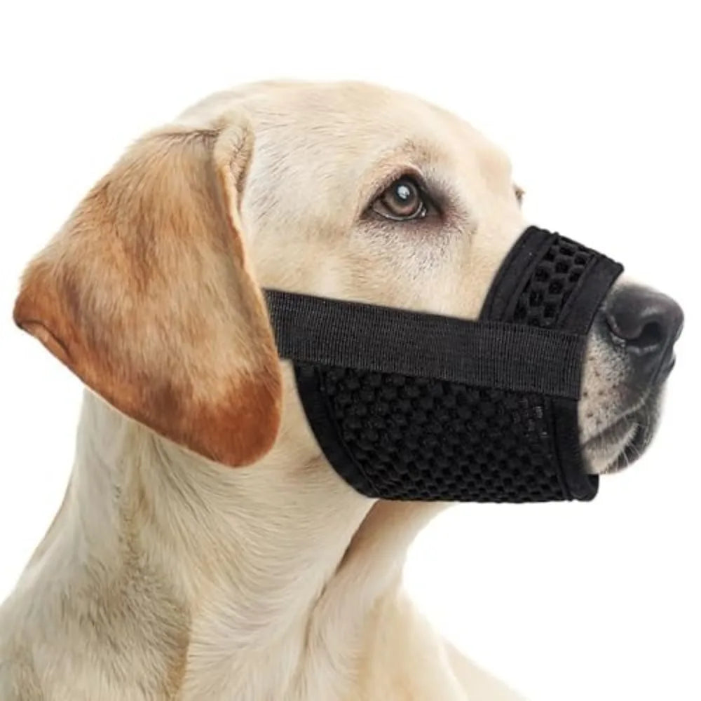 Anti Bite Dog Mesh Muzzle Breathable Prevent Barking Dog Mouth Guard Adjustable Soft Dog Mouth Cover Training Sessions Vue Black XXS