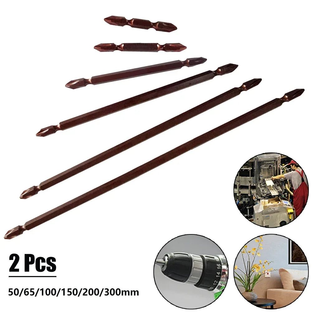 2-Pack PH2 Magnetic Screwdriver Bits – 1/4" Hex, 50–300mm Screwdriver Bit Set Vue