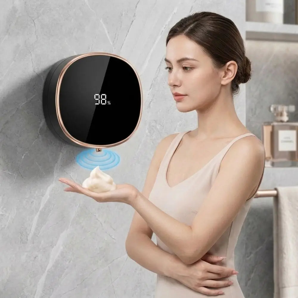 Wall-mounted Automatic Sensor Soap Dispenser Waterproof Rechargeable Touchless Soap Dispenser Digital Display Smart Dispenser Vue