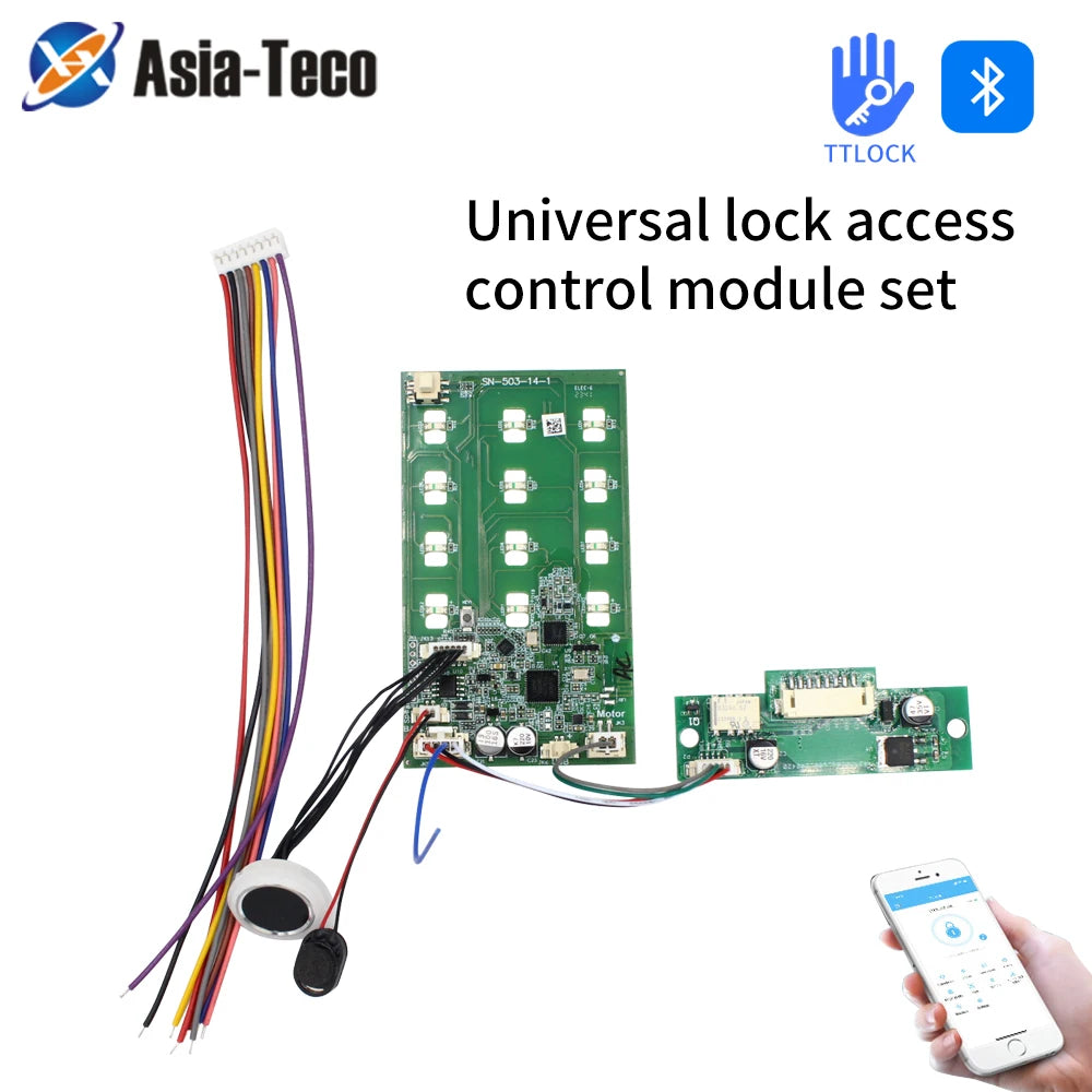 TTLOCK App Access Control Fingerprint Keypad Module Board 4.5-9V Smart Lock Switch Module DIY Relay Door Lock Controller Module Vue SN-503