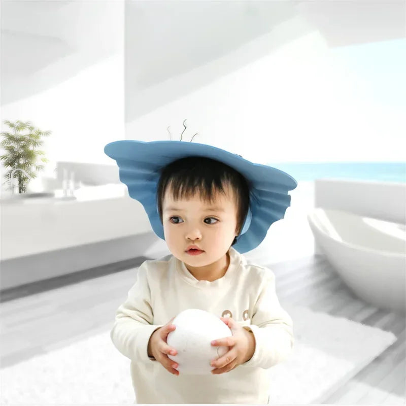 vvocci Shower Baby Soft Cap Adjustable Hair Wash Hat Bathing for Kids Ear Protection Safe Children Shampoo Protect Head Cover Vue