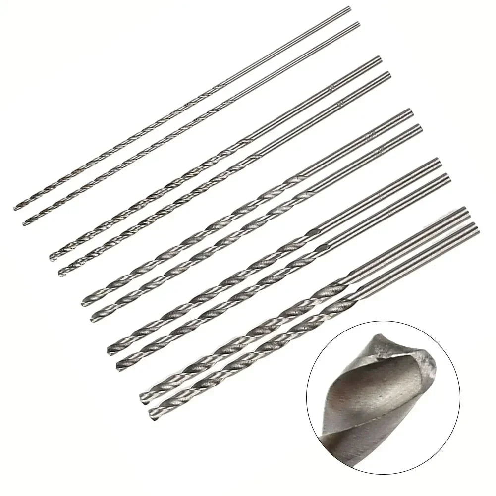 10pc Extra Long HSS Drill Bit Set 150mm | 2mm–5mm Twist Bits HSS Twist Drill Bit Set Vue