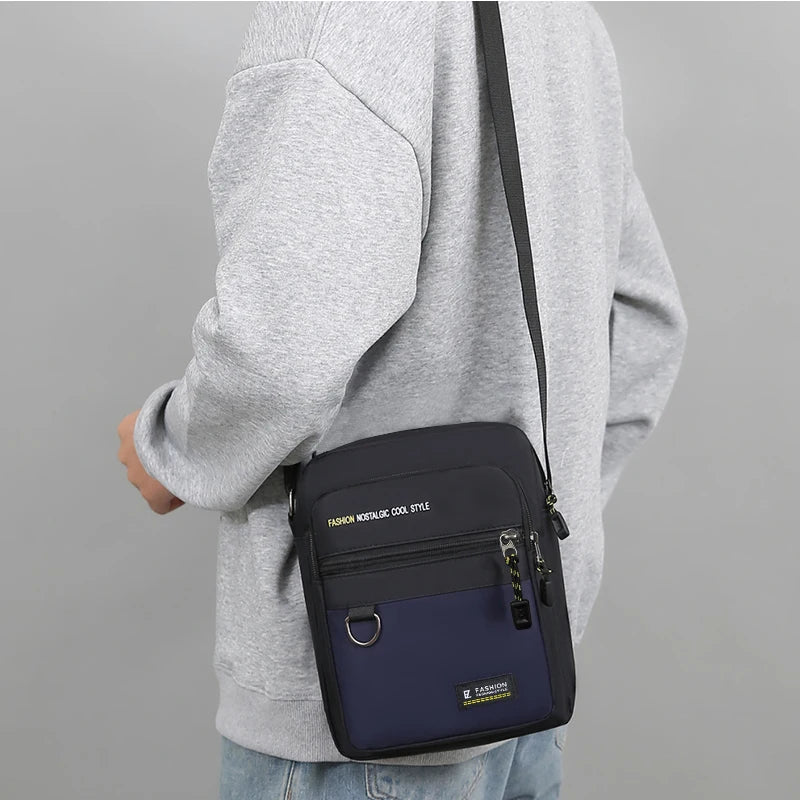 Sleek Multi-color Contrast Sling Bag Adjustable-strap Lightweight