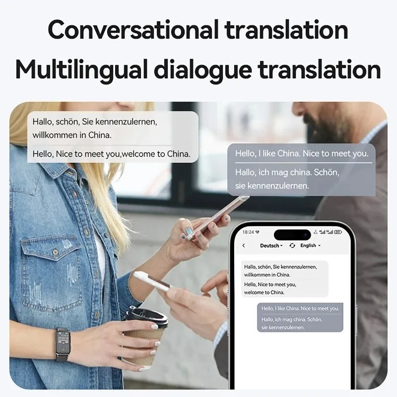 S18A Portable AI Intelligent Voice Recorder Mobile Phone Call Recorder Translation Recording APP Control for Meeting Interview Vue