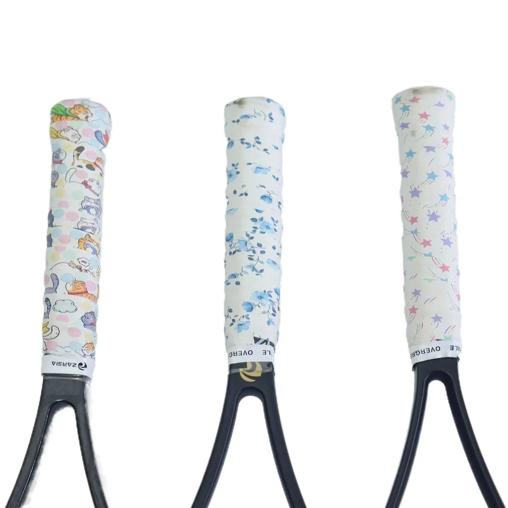 3D Printing Grip Sweat Band Sticky Lasting Tennis Overgrips Skidproof Bright Color Fishing Rod Grip Cover Badminton Racket Vue