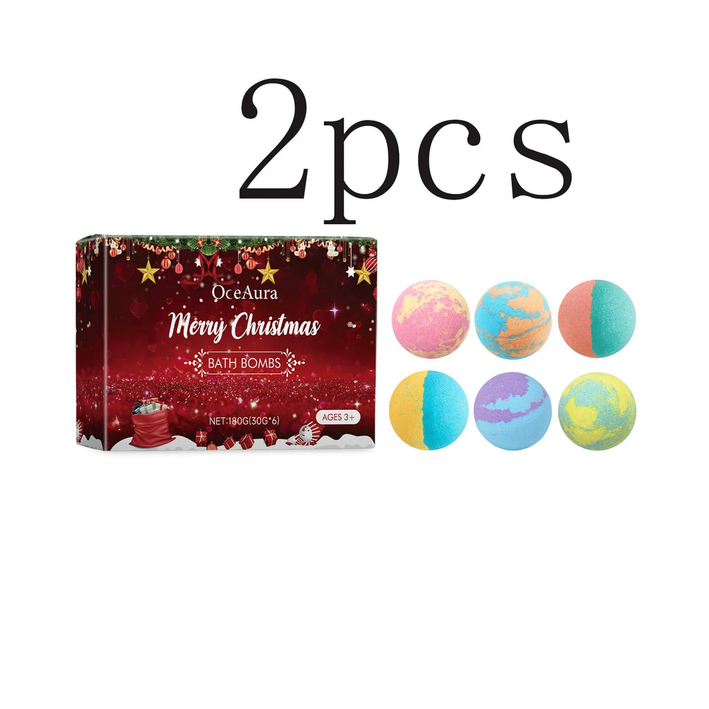 Christmas Bath Bombs - Floral Scented Fizzing Bath Salts With Skin-Softening Oils, Long Lasting Fragrance & Bubbles Vue 180gx2boxed 180g