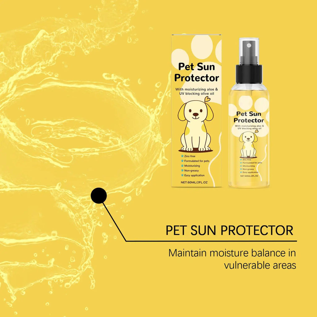 60ml Natural Dog Sunscreen Spray UV Protection Moisturizing for Hot Weather Outdoor Hiking Trip Swimming Beach Daily Pet Use Vue