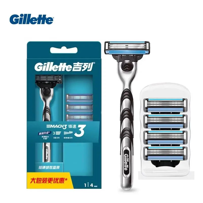Gillette Mach3 Razor Blade Refills – 3-Layer Cartridges for Men Razor Blade Refills Vue 1handle 8blades Russian Federation