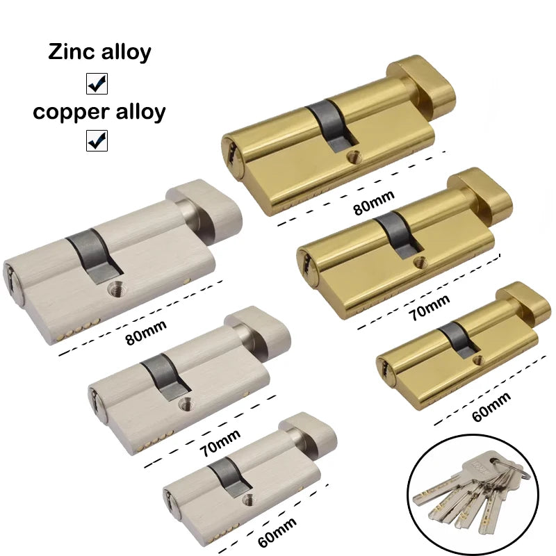 Replacement of door locks cylinder for home interior anti-theft doors Keyed door lock Zinc alloy Smart lock European Standard Vue