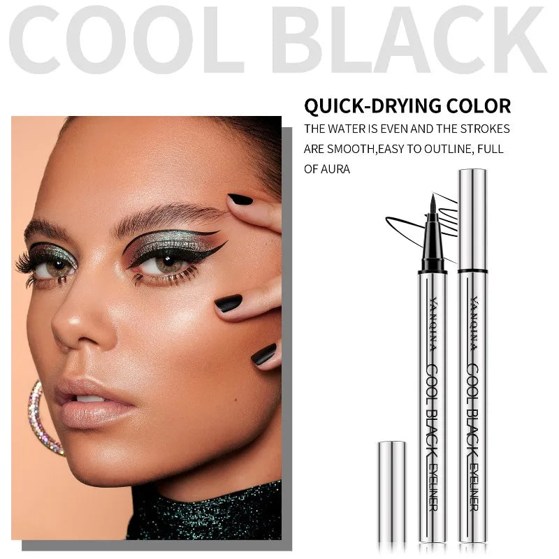 Quick-Drying Liquid Eyeliner Waterproof Smudge-Proof Long-Lasting Black Brown Ideal for Beginners Liquid Eye Liner Pen Vue