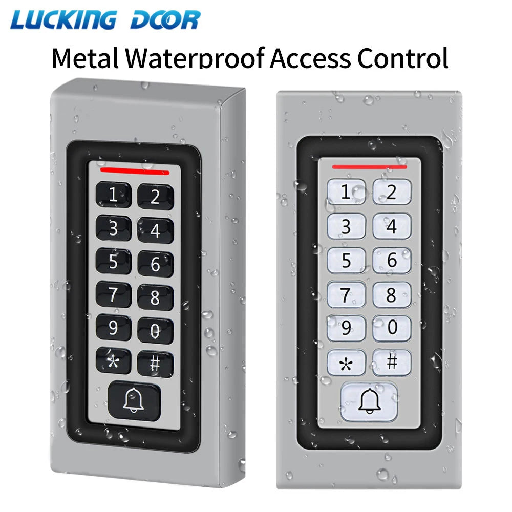 IP67 Waterproof RFID Metal Keypad Reader 1500 Users 125KHz EM Card Door Access Control System with Backlight for Commercial/Indu Vue